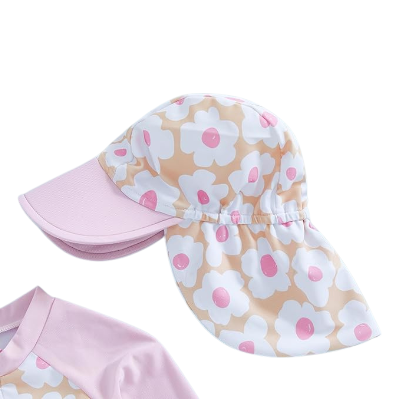 Baby Girl Swimsuit with Cap - Lindsay