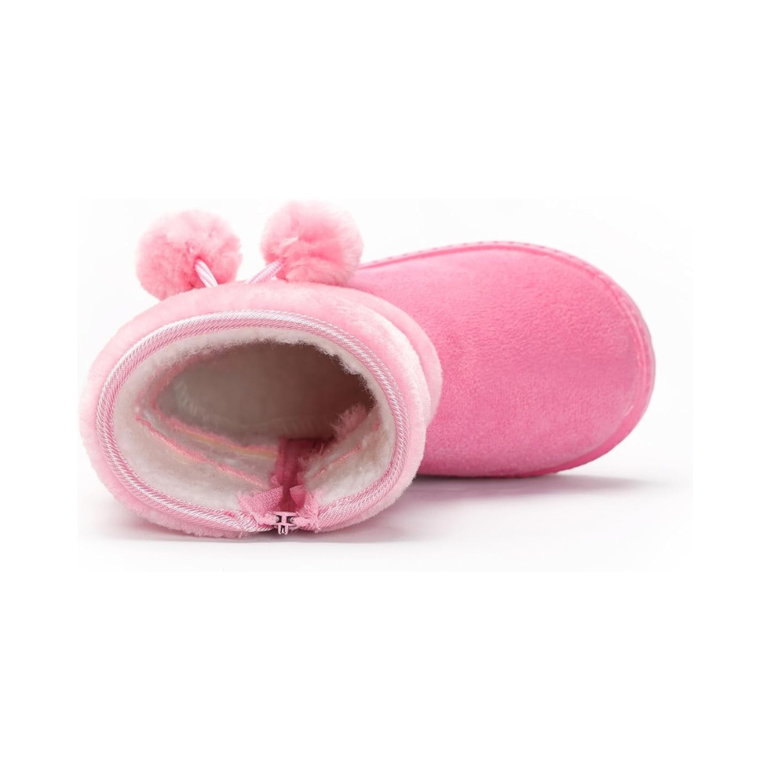 Bottes de Neige Bébé Fourrées avec Pompons