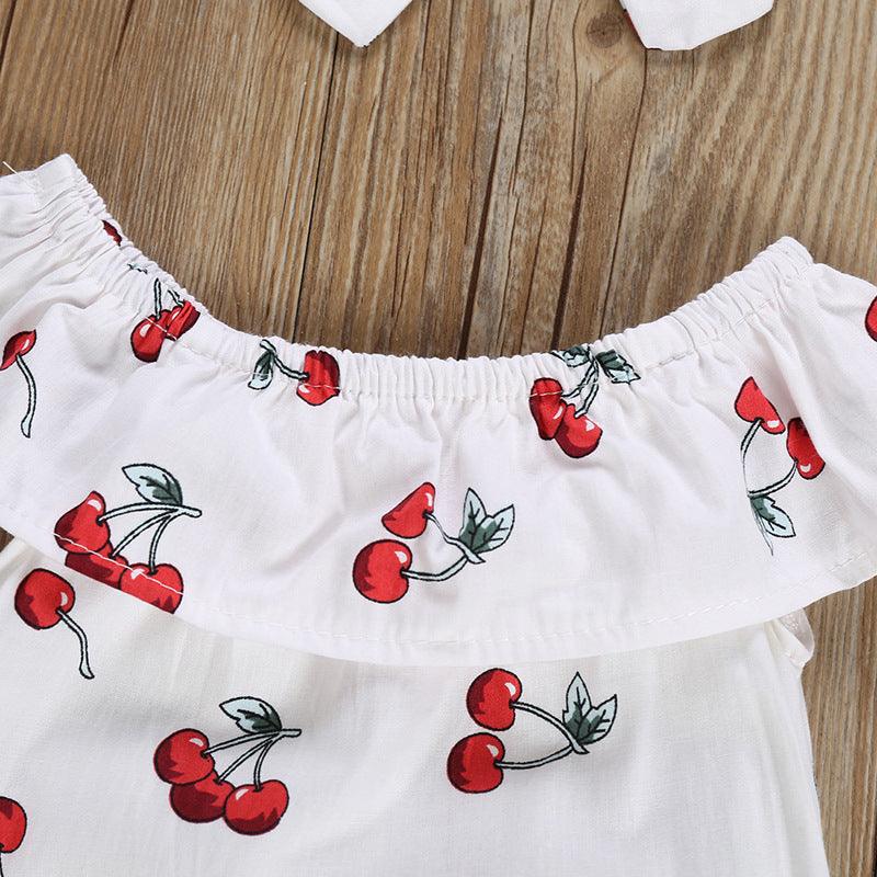 Ensemble body et bandeau aux motifs cerise