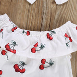 Ensemble body et bandeau aux motifs cerise