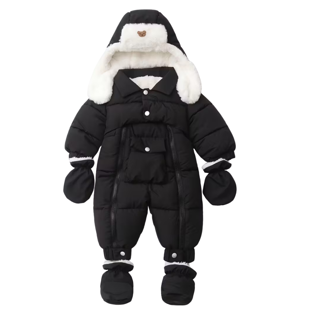 Combi-Pilote Bébé Hiver Ultra Chaude – avec Moufles, Chaussons et Chapka