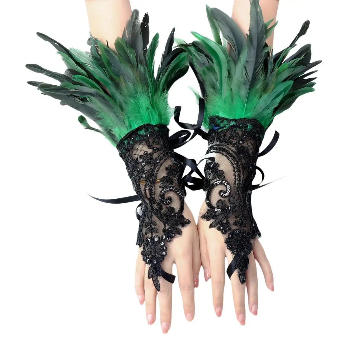 Gants en plumes Bal masqué