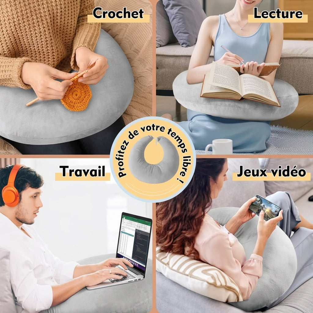 Coussin d'appui-bras pour lecture et écrans