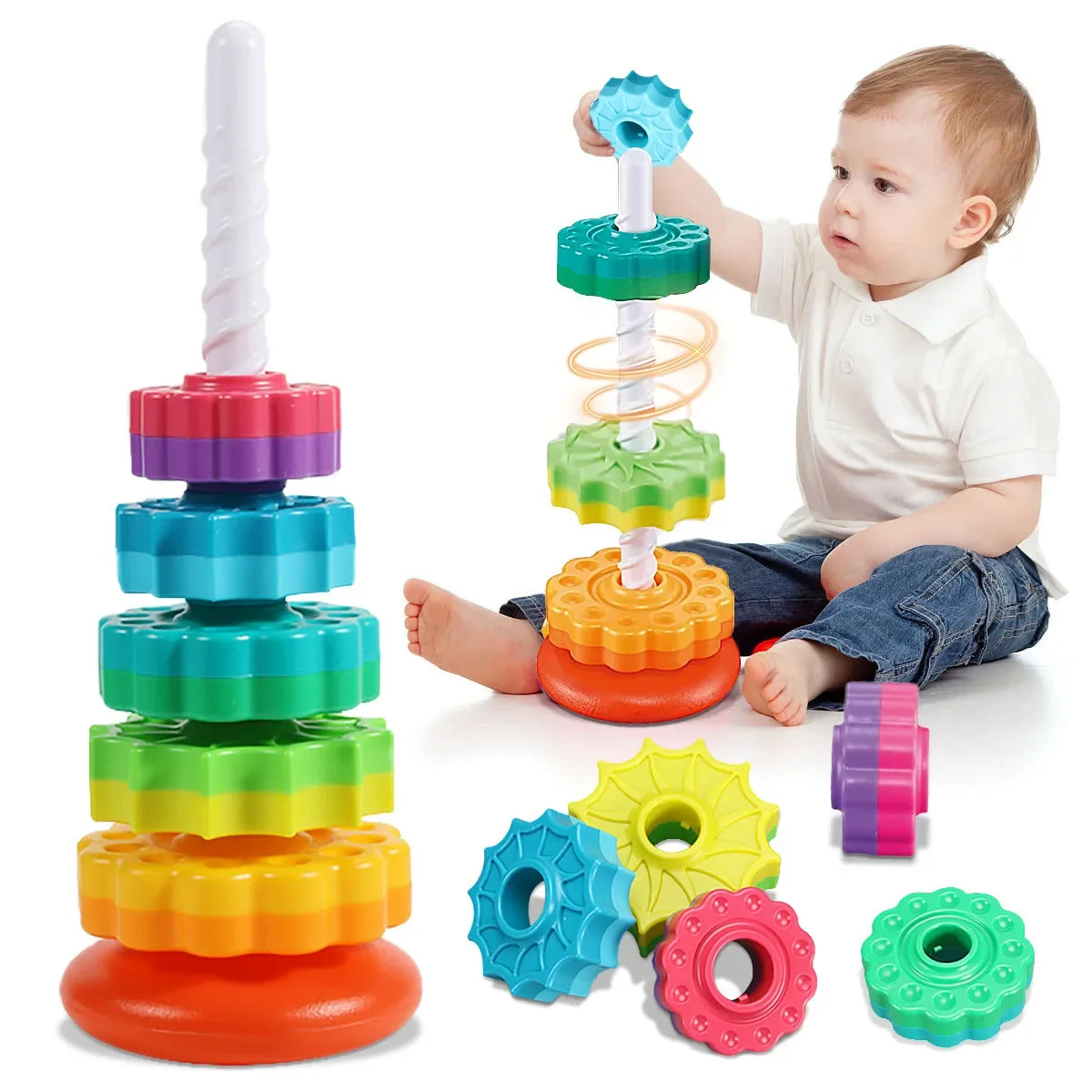 Tour Spirale Rotative Empilable pour Bébé