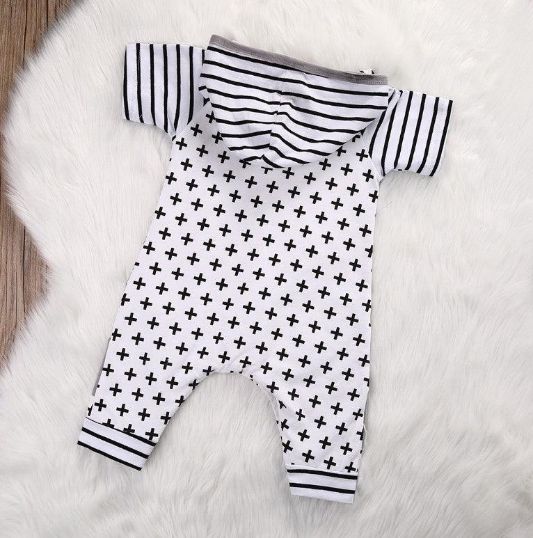 Pyjama à capuche à manches courtes style croisé