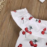 Ensemble body et bandeau aux motifs cerise