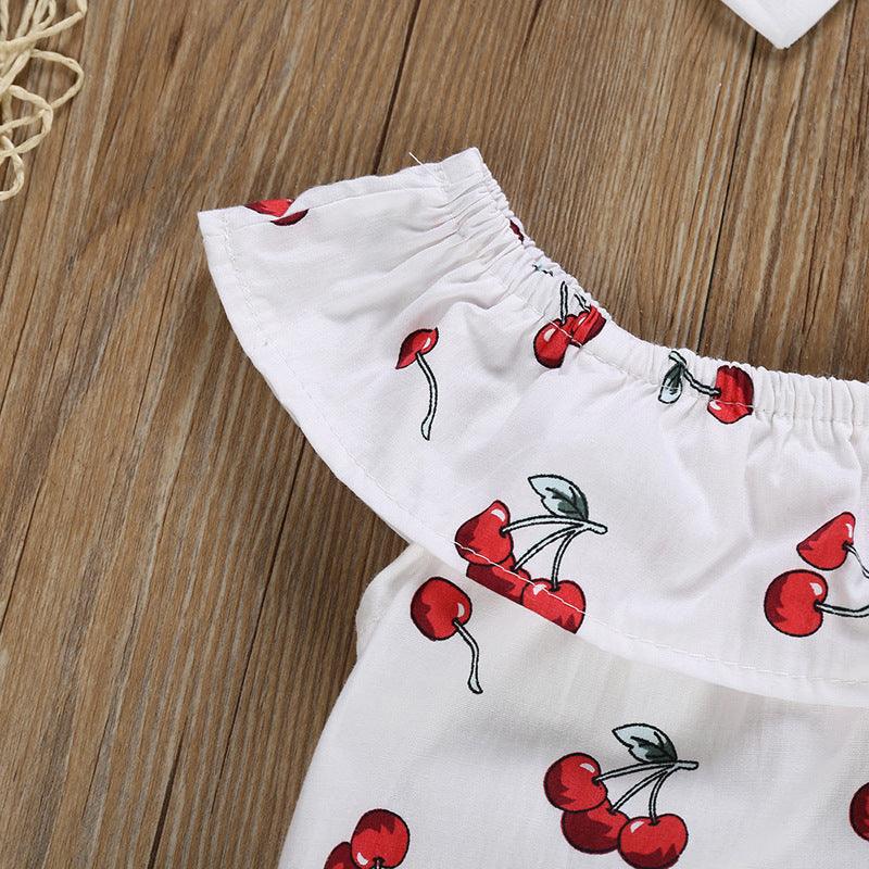 Ensemble body et bandeau aux motifs cerise