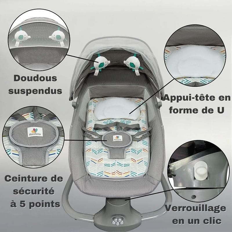 Balancelle Bébé Électrique - Polyvalence et Confort | CoconSwing