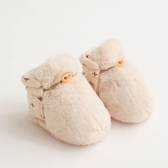 Chaussons fourrés pour bébé réversible