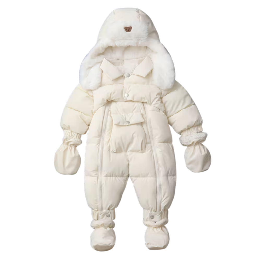 Combi-Pilote Bébé Hiver Ultra Chaude – avec Moufles, Chaussons et Chapka