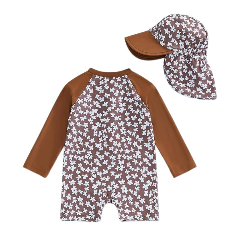 Baby Girl Swimsuit with Cap - Lindsay