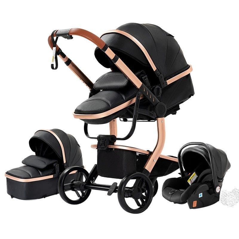 Poussette Bébé 3 en 1 en cuir PU | RoyalRide