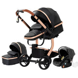 Poussette Bébé 3 en 1 en cuir PU | RoyalRide