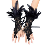 Gants en plumes Bal masqué