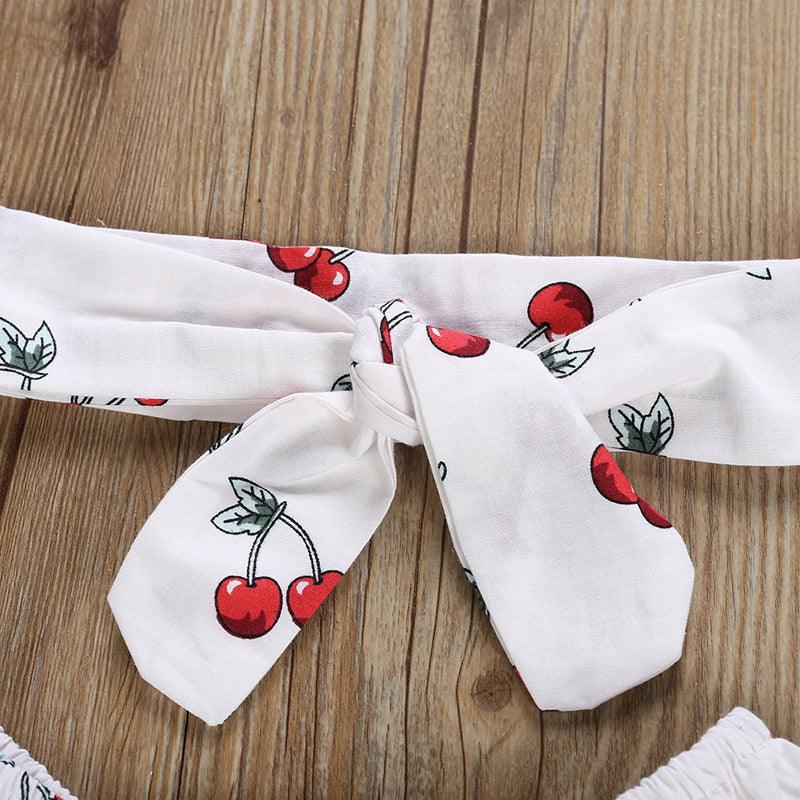 Ensemble body et bandeau aux motifs cerise
