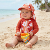 Baby Girl Swimsuit with Cap - Lindsay