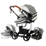 Poussette Bébé 3 en 1 en cuir PU | RoyalRide