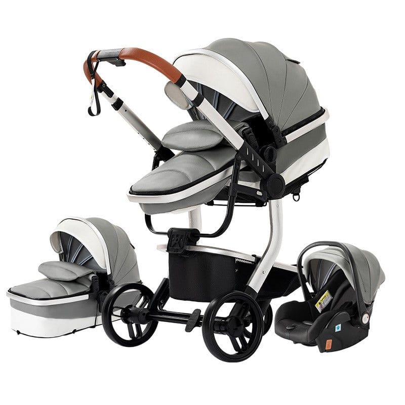 Poussette Bébé 3 en 1 en cuir PU | RoyalRide