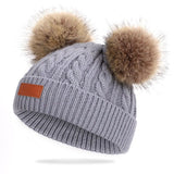 Bonnet Double Pompon Bébé | TwiniPom