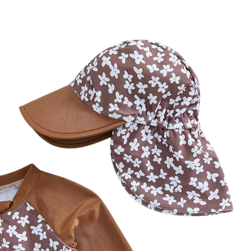 Baby Girl Swimsuit with Cap - Lindsay