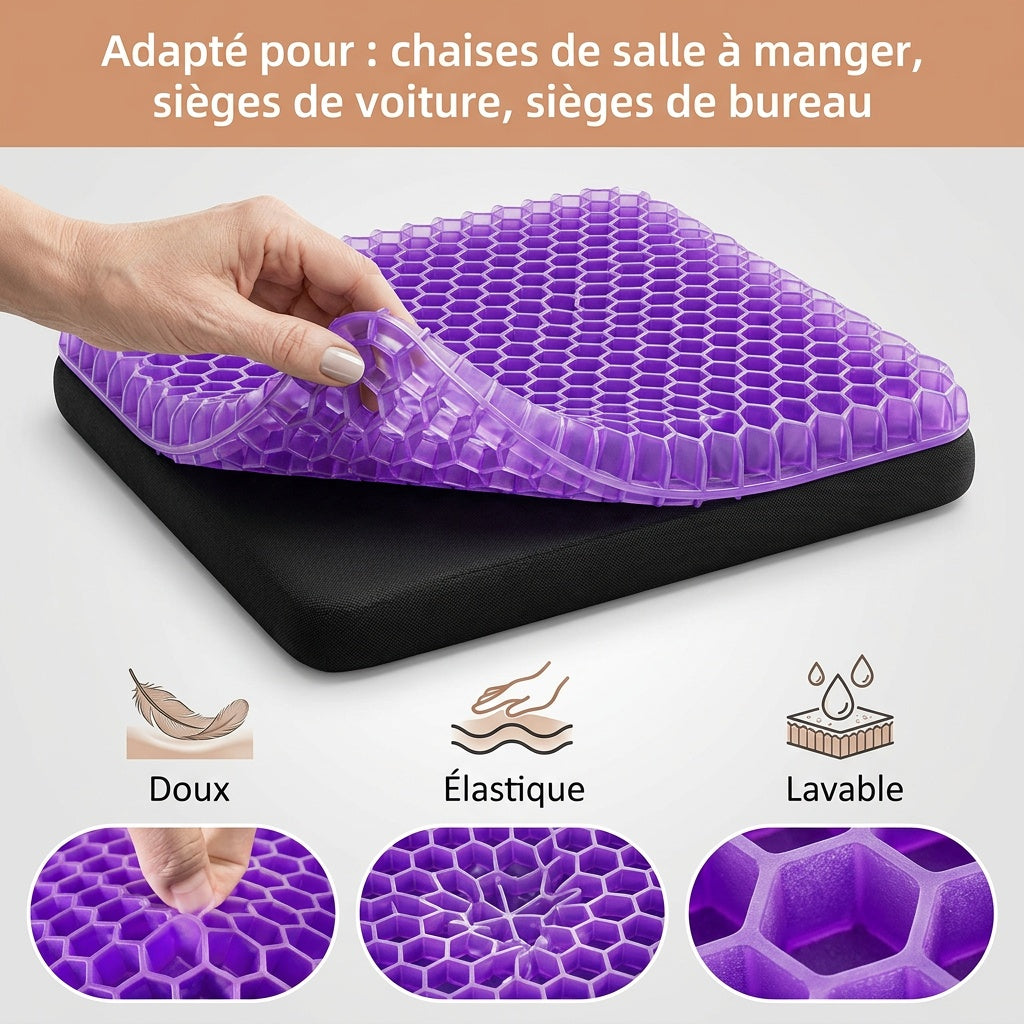 Coussin d'assise gel violet compact