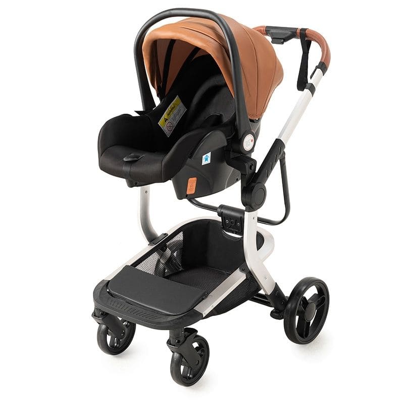 Poussette Bébé 3 en 1 en cuir PU | RoyalRide