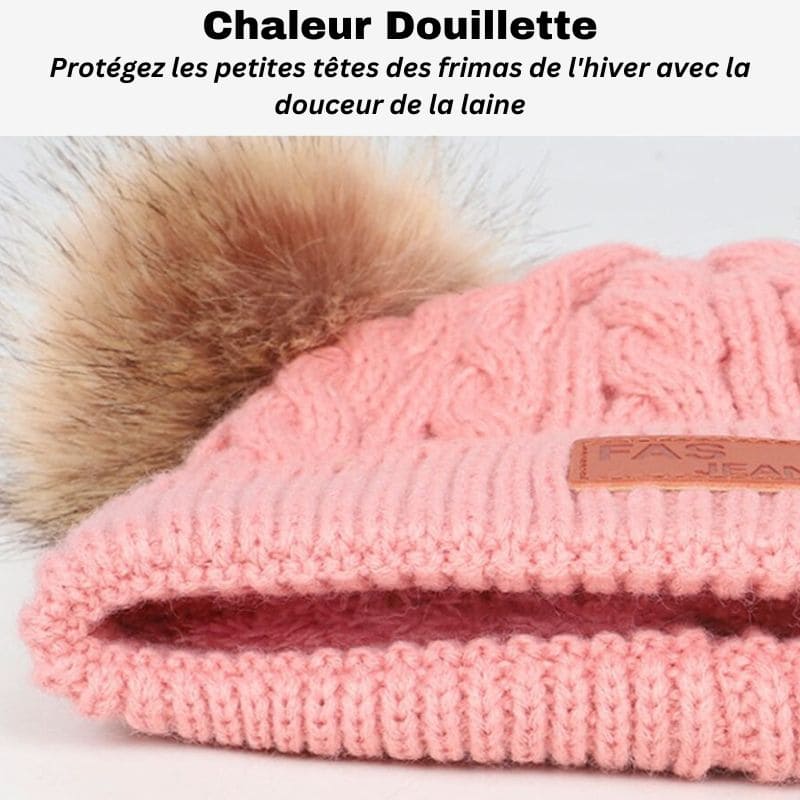Bonnet Double Pompon Bébé | TwiniPom