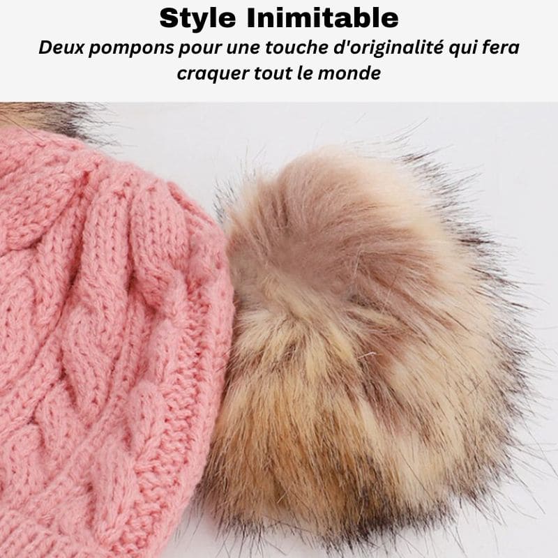 Bonnet Double Pompon Bébé | TwiniPom