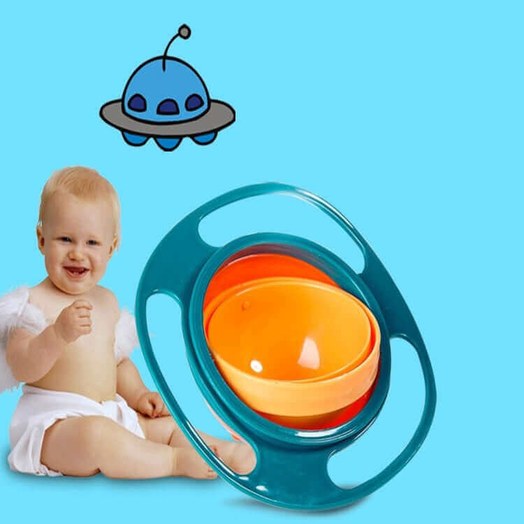 Bol Twirlie-Tots 360° Anti-Renversement Gyro (Récipient à Snacks Défiant la Gravité)