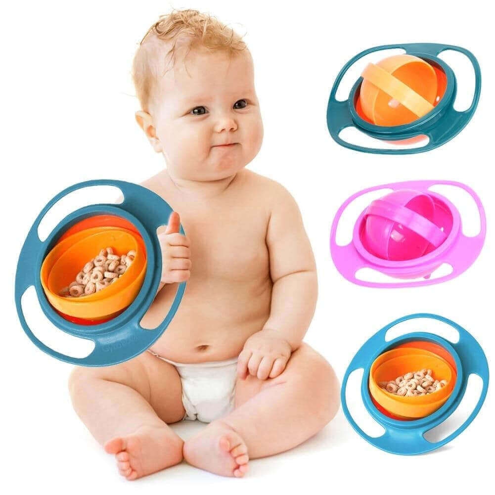 Bol Twirlie-Tots 360° Anti-Renversement Gyro (Récipient à Snacks Défiant la Gravité)