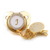 Sucette Tétine & Attache Tétine Or Initiale - Babystyle