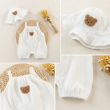 Barboteuse Bébé Été Gaze de Coton - Ourson