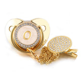 Sucette Tétine & Attache Tétine Or Initiale - Babystyle