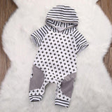 Pyjama à capuche à manches courtes style croisé