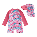 Baby Girl Swimsuit with Cap - Lindsay