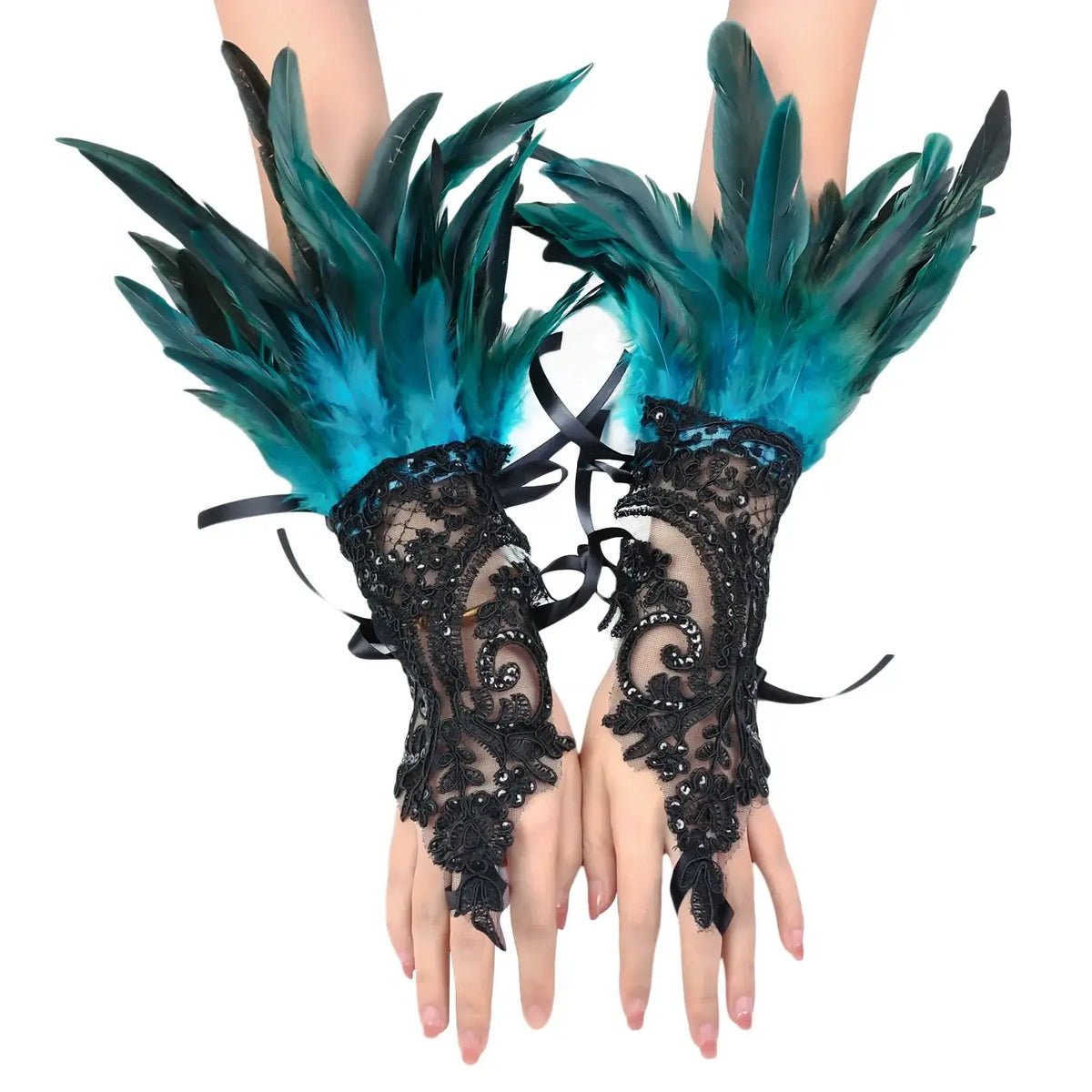 Gants en plumes Bal masqué