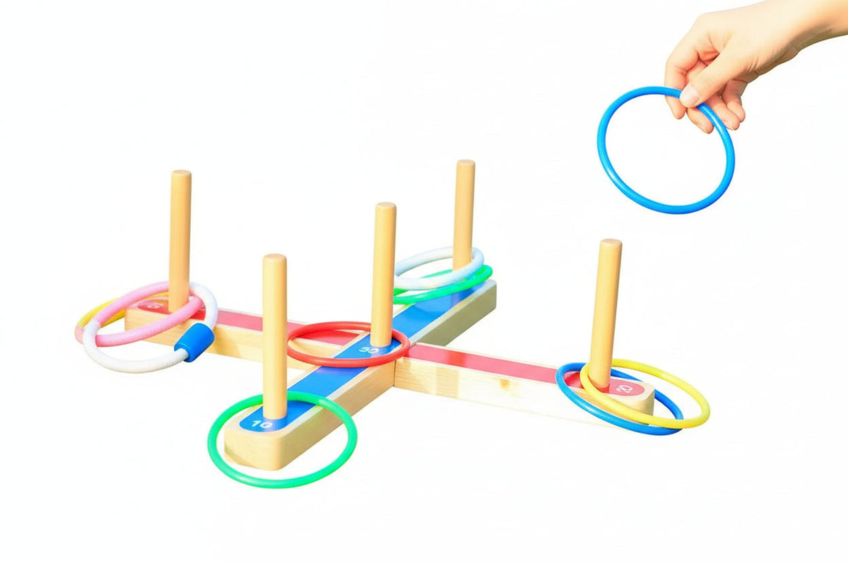 Jeu de lancer d’anneaux en bois