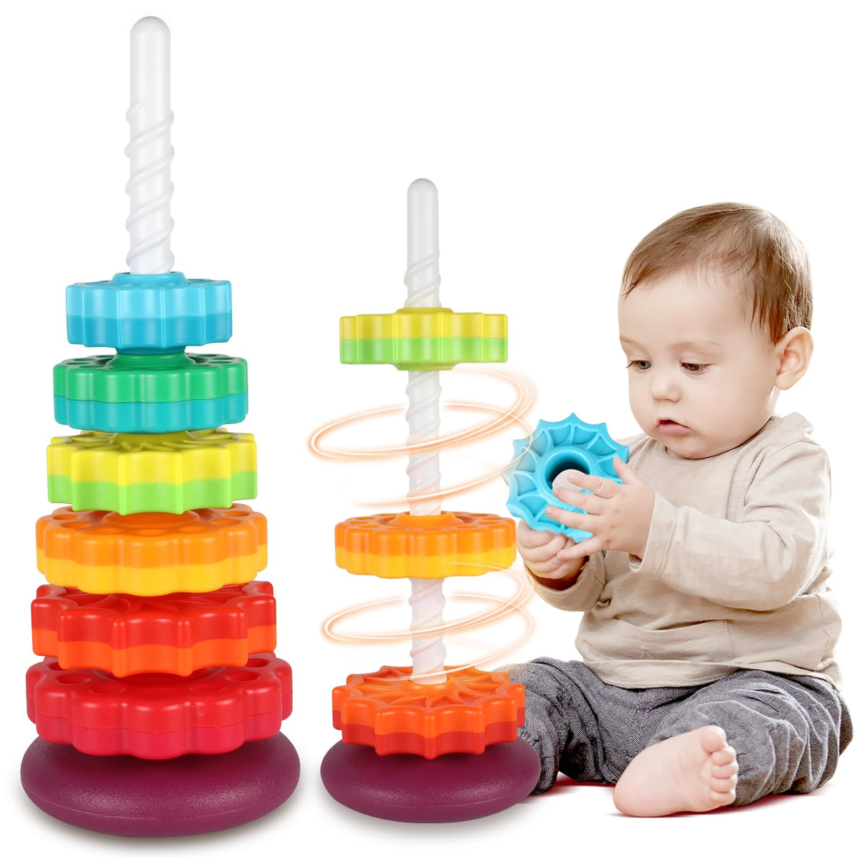 Tour Spirale Rotative Empilable pour Bébé