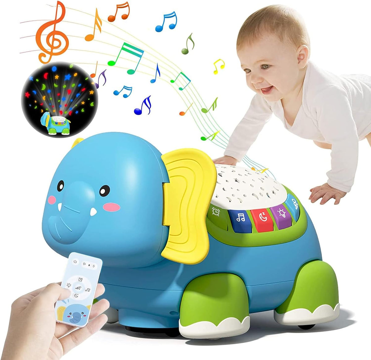 Jouet Éléphant Musical Lumineux