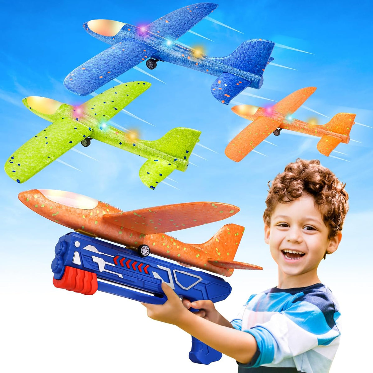 Avion Polystyrène avec Pistolet Lanceur