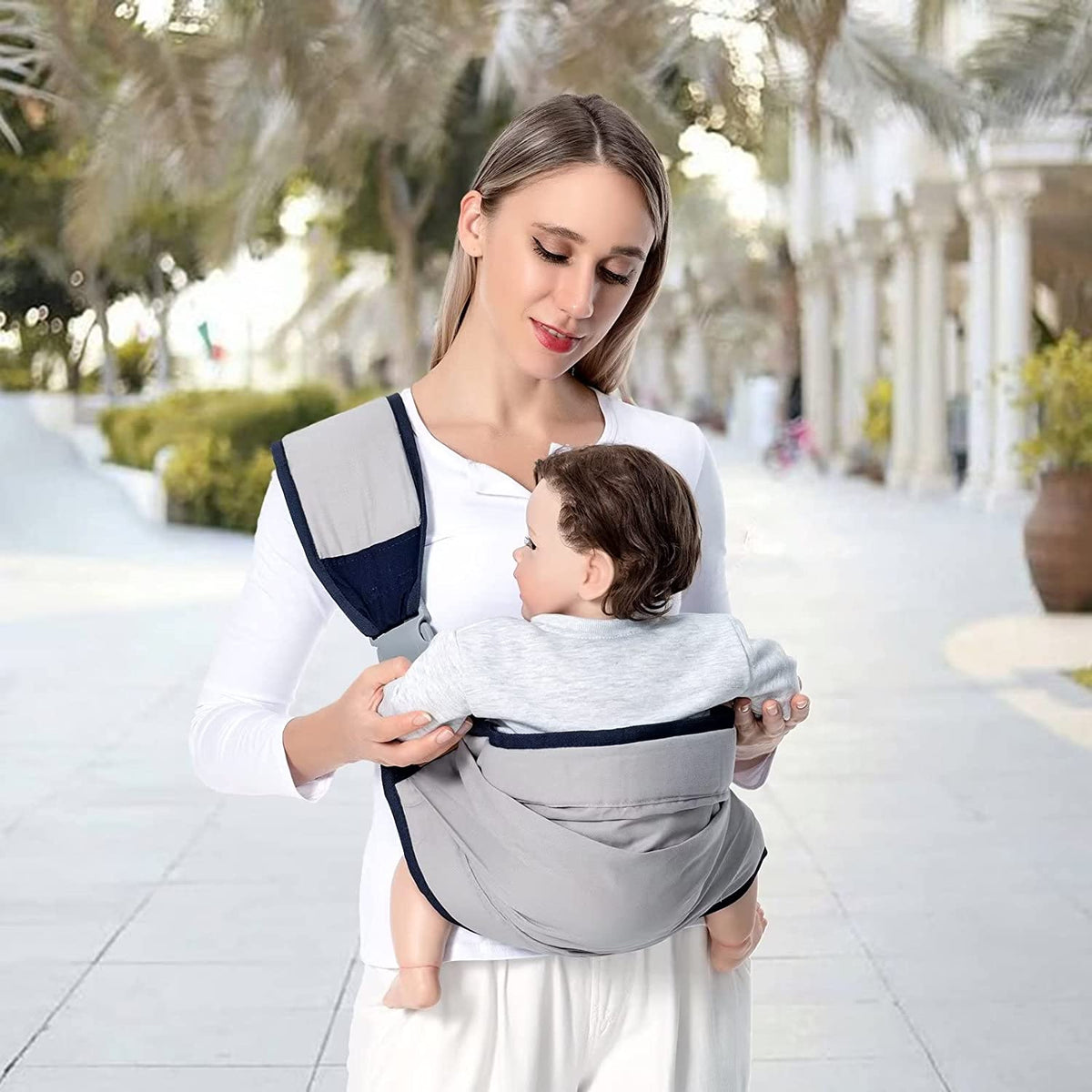 Echarpe de portage sans noeud | Bébézen Porte bébé