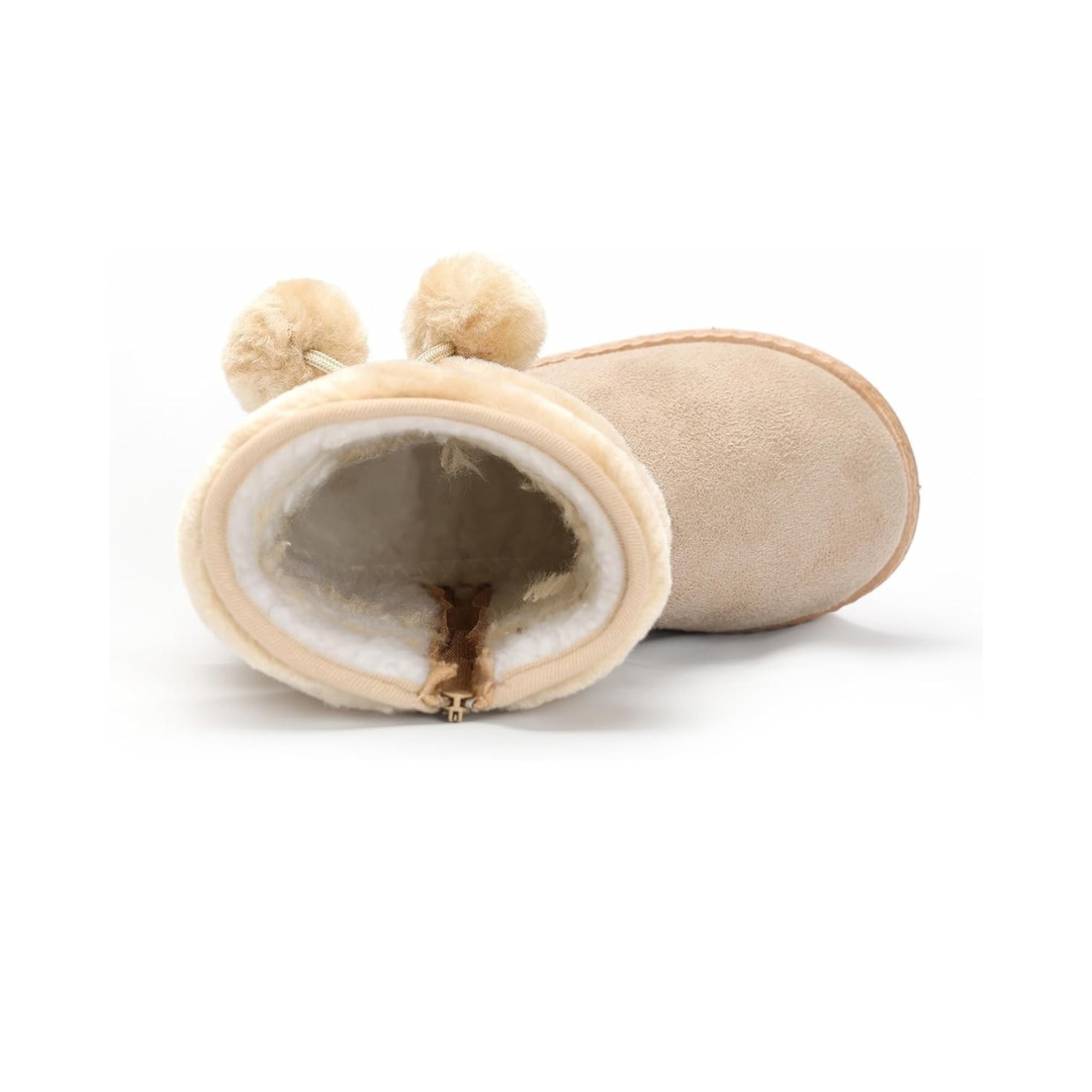 Bottes de Neige Bébé Fourrées avec Pompons