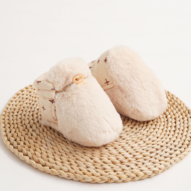 Chaussons fourrés pour bébé réversible