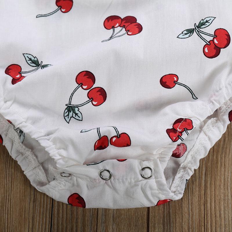Ensemble body et bandeau aux motifs cerise