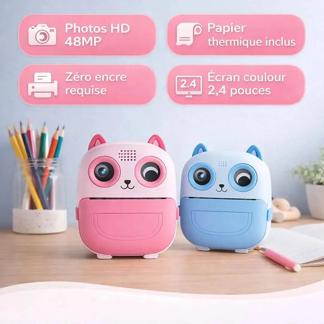 Appareil Photo Enfant Instantané – 48MP – Impression Thermique