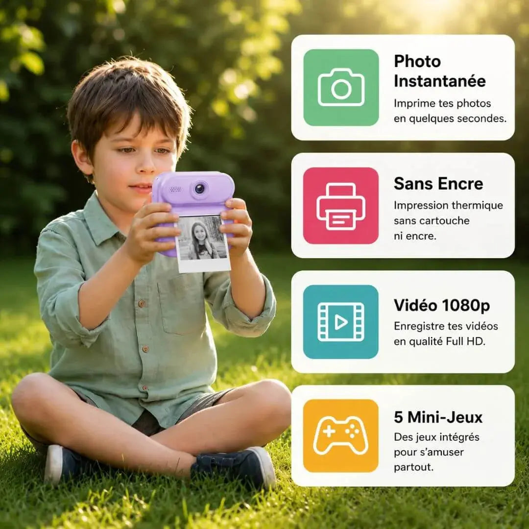 Appareil Photo Enfant Instantané – Impression Thermique