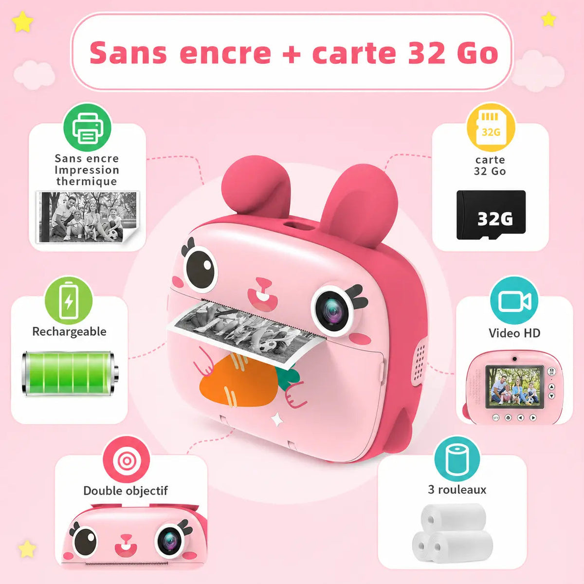 Appareil Photo Enfant 3 Ans - Lapin Sans Encre à Colorier