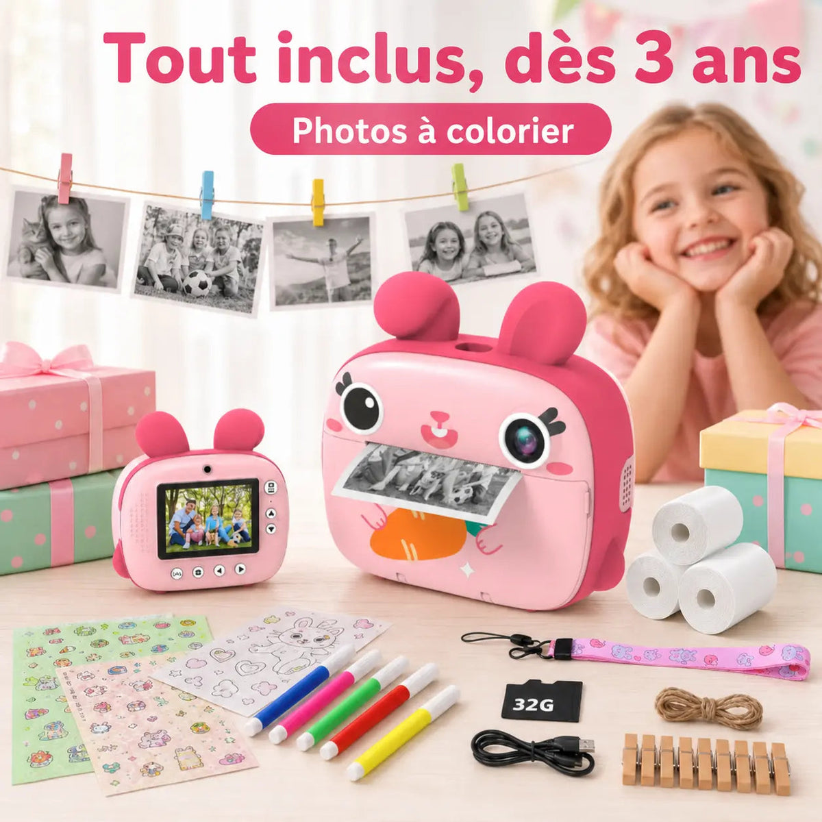 Appareil Photo Enfant 3 Ans - Lapin Sans Encre à Colorier