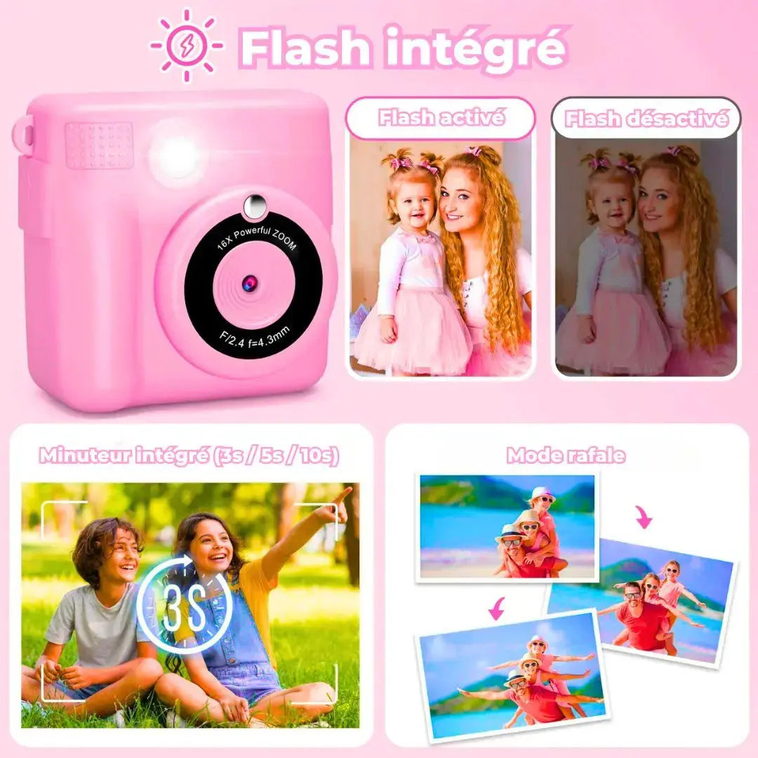 Appareil Photo Instantané Enfant Rose - SnapKid