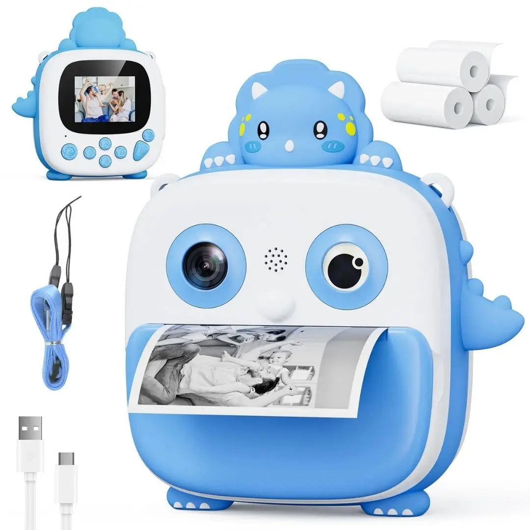 Appareil Photo Instantané pour Enfant Dinosaure Bleu – DinoCam
